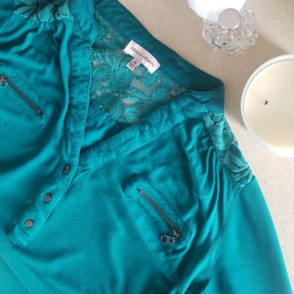 Sequin Hearts Tops - SEQUIN HEARTS Green Blouse